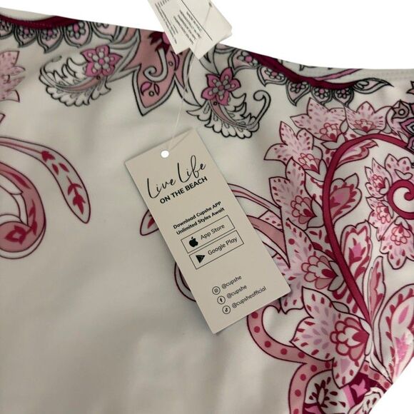 Cupshe Bikini Bottom Women's XL Pink High Cut Swim Bathing Suit NWT - Picture 8 of 10